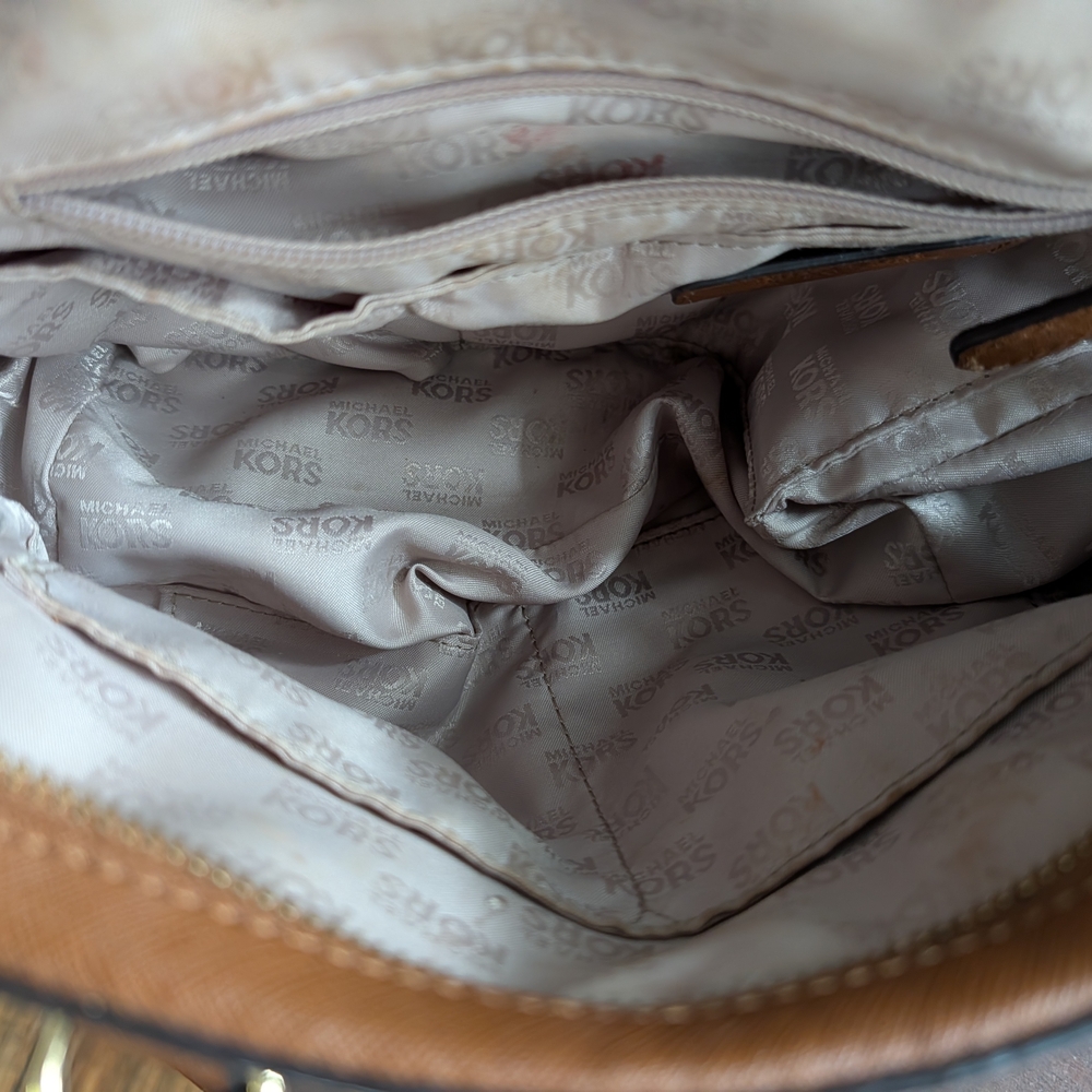 MICHAEL Michael Kors LAILA  Brown Leather Satchel - Picture 16 of 16